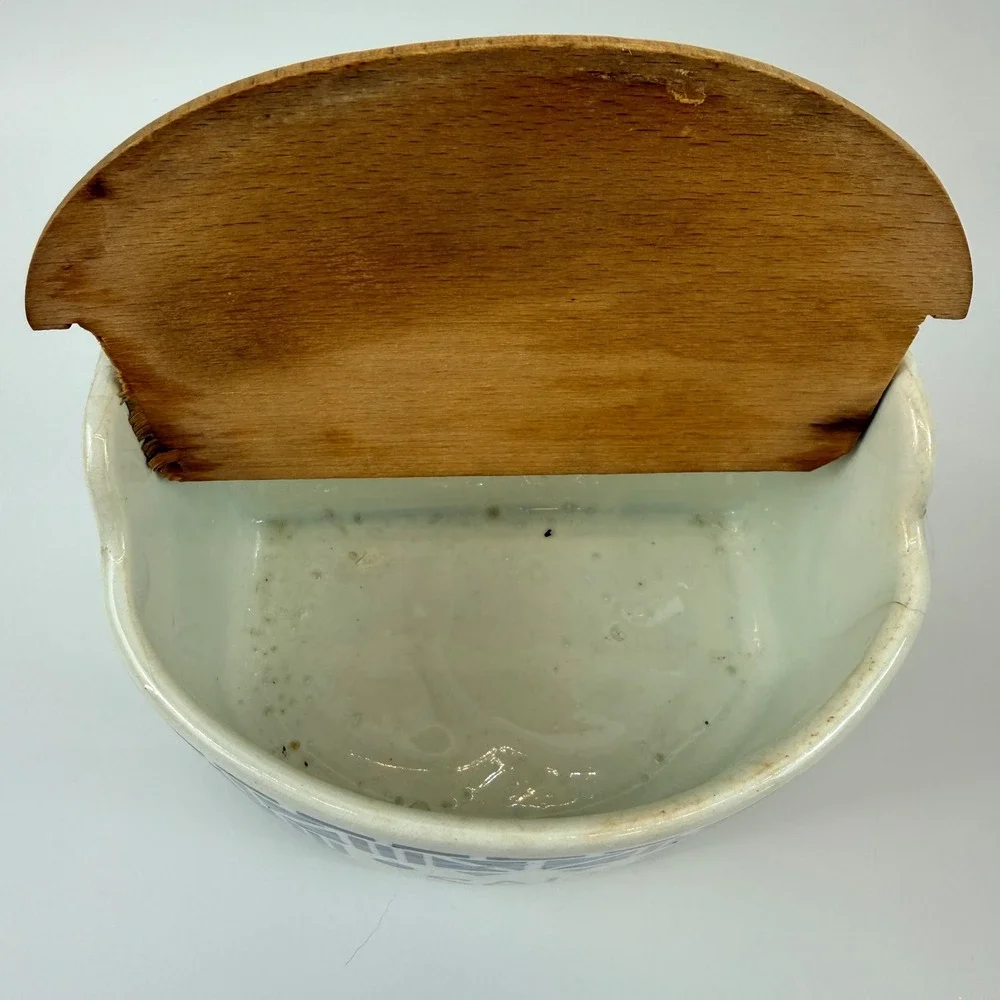 Art Deco Czech Pottery Canister Set Salt Box Yvonne Czechoslovakia Cobalt‎ Blue